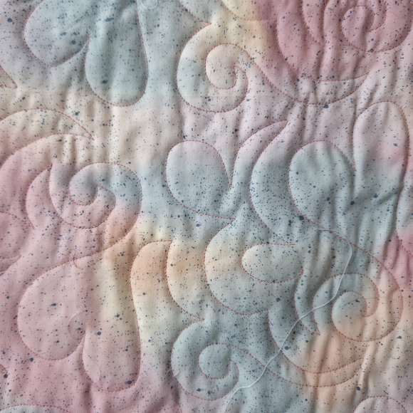 Homemade Never Used Floral Pink Quilted Baby Blanket  36Wx46L - Picture 6 of 7